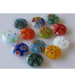 Millefiori Flat Round Beads 12mm