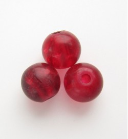 Crackle Glass Beads 8mm ~ Red