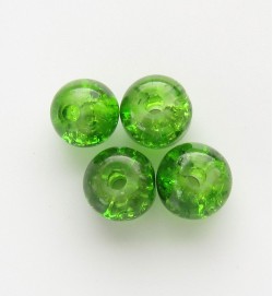 Crackle Glass Beads 6mm ~ Green