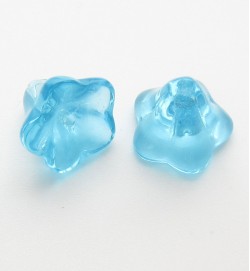 Morning Glory Flower Beads - Aqua