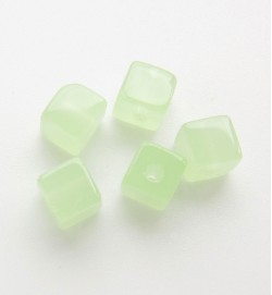 Glass Cubes 4mm ~ Milky Green