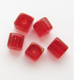 Glass Cubes 4mm ~ Red