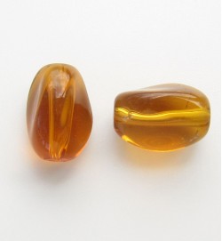 Twist Glass Ovals 13mm ~ Light Amber