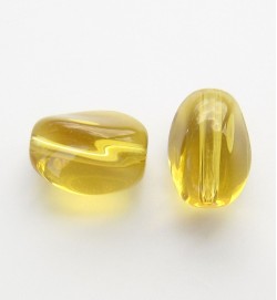 Twist Glass Ovals 13mm ~ Light Yellow