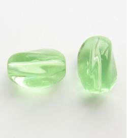 Twist Glass Ovals 13mm ~ Pale Green