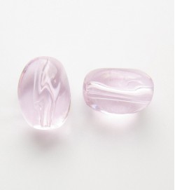 Twist Glass Ovals 13mm ~ Pink