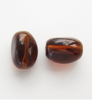 Twist Glass Ovals 13mm ~ Toffee