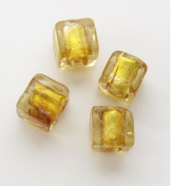 Silver Foil 6mm Cubes ~ Gold