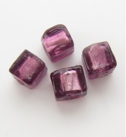 Silver Foil 6mm Cubes ~ Purple