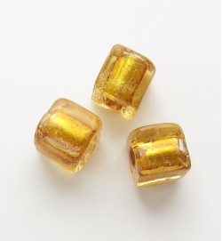 Silver Foil 8mm Cubes ~ Gold