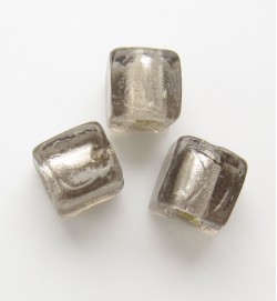 Silver Foil 8mm Cubes ~ Grey