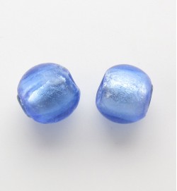 Silver Foil 10mm Rounds ~ Blue