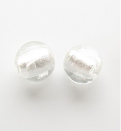 Silver Foil 10mm Rounds ~ White