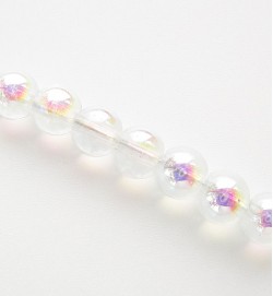 Smooth Glass Beads 4mm ~ Clear AB