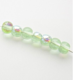 Smooth Glass Beads 4mm ~ Green AB