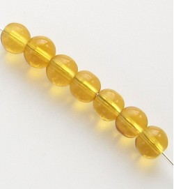 Smooth Glass Beads 4mm ~ Yellow