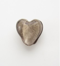 Silver Foil 12mm Hearts ~ Grey