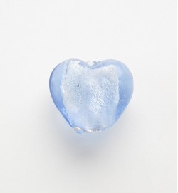 Silver Foil 12mm Hearts ~ Light Blue