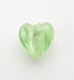 Silver Foil 12mm Hearts ~ Light Green