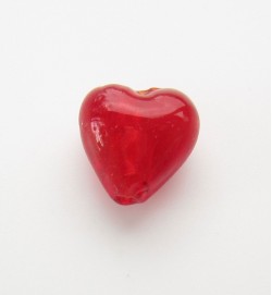 Silver Foil 12mm Hearts ~ Red