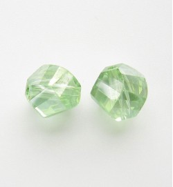 Faceted Helix 7mm Crystal Beads ~ Light Green