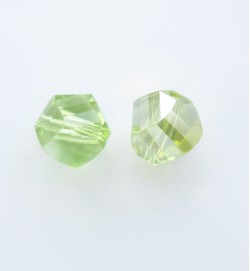 Faceted Helix 7mm Crystal Beads ~ Pale Green