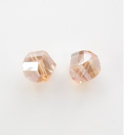 Faceted Helix 7mm Crystal Beads ~ Peach