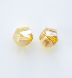 Faceted Helix 7mm Crystal Beads ~ Yellow