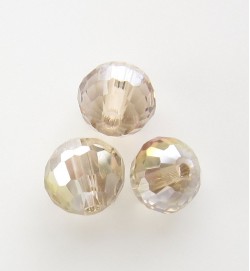 Faceted 8mm Crystal Round Beads ~ Champange