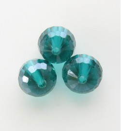 Faceted 8mm Crystal Round Beads ~ Dark Green