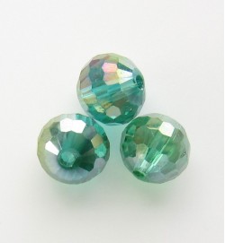 Faceted 8mm Crystal Round Beads ~ Green