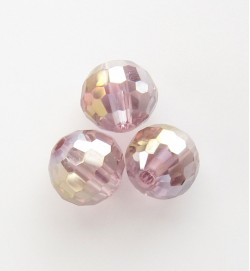 Faceted 8mm Crystal Round Beads ~ Light Crimson