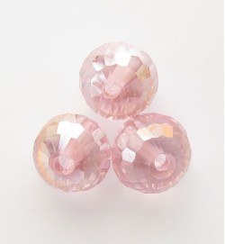 Faceted 8mm Crystal Round Beads ~ Light Pink