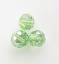 Faceted 8mm Crystal Round Beads ~ Pale Green