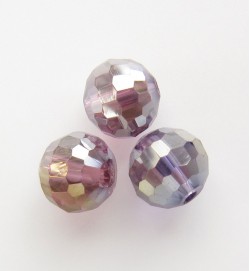 Faceted 8mm Crystal Round Beads ~ Purple