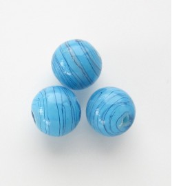 Lampwork 8mm Round Beads ~ Aqua