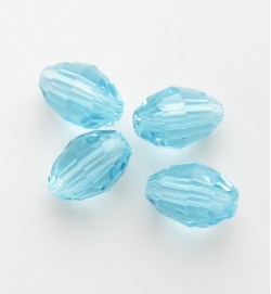 Faceted Ovals 6x9mm ~ Aqua