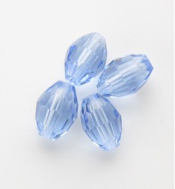 Faceted Ovals 6x9mm ~ Light Blue