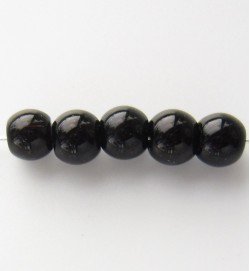 Smooth Glass Beads 6mm ~ Black