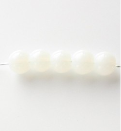 Smooth Glass Beads 6mm ~ White