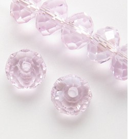 Faceted 8x6mm Abacus Glass Beads ~ Light Pink