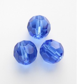 Faceted Round 8mm Glass Beads ~ Dark Blue