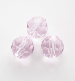 Faceted Round 8mm Glass Beads ~ Pink