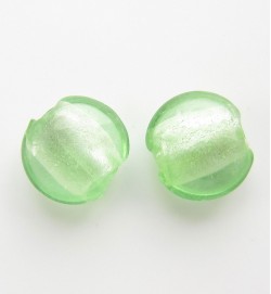 Silver Foil 12mm Flat Round ~ Light Green